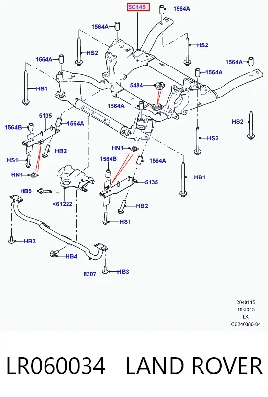 Korpus osi przedniej LR060034 Land Rover