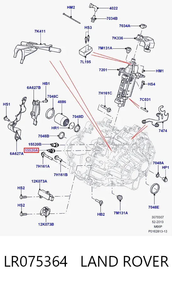 Czujnik włączania światła cofania LR075364 Land Rover