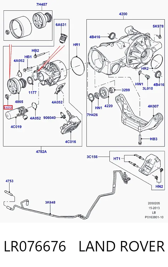 Uszczelniacz końcówki reduktora mostu tylnego LR076676 Land Rover