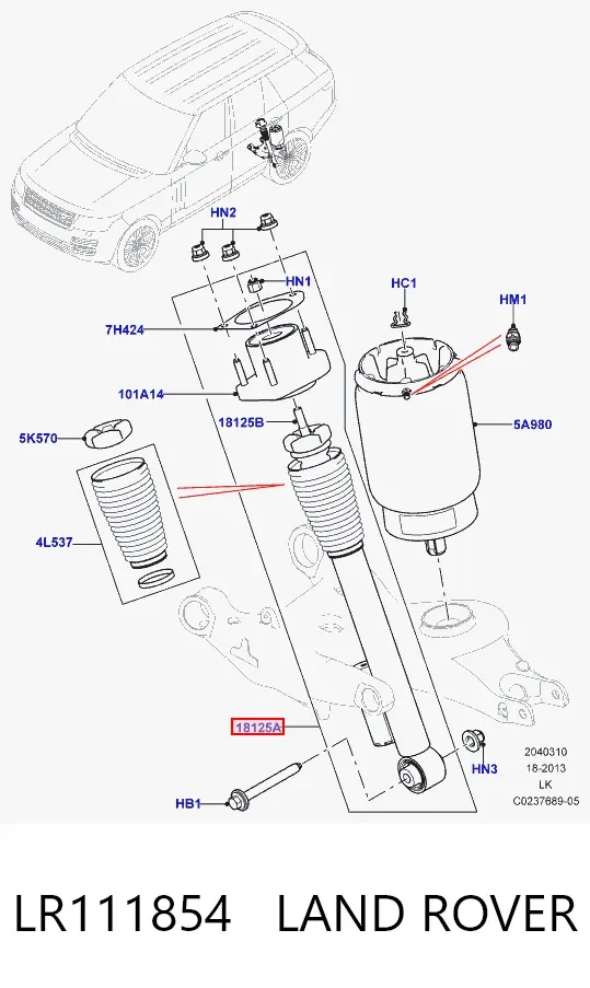 Amortyzator tylny prawy LR111854 Land Rover