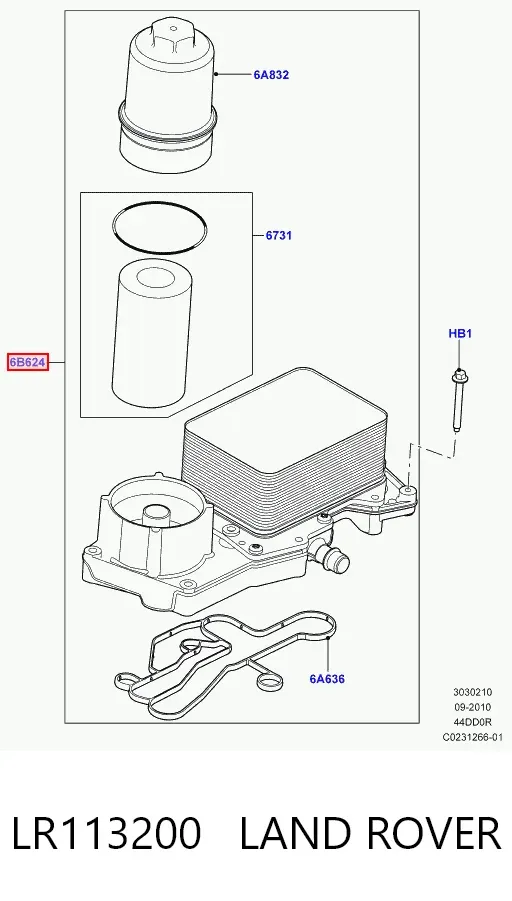 Obudowa filtra oleju LR113200 Land Rover