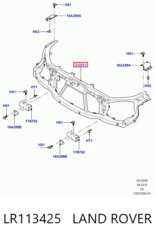 Osłona chłodnicy kompletna (panel mocowania reflektorów) LR113425 Land Rover