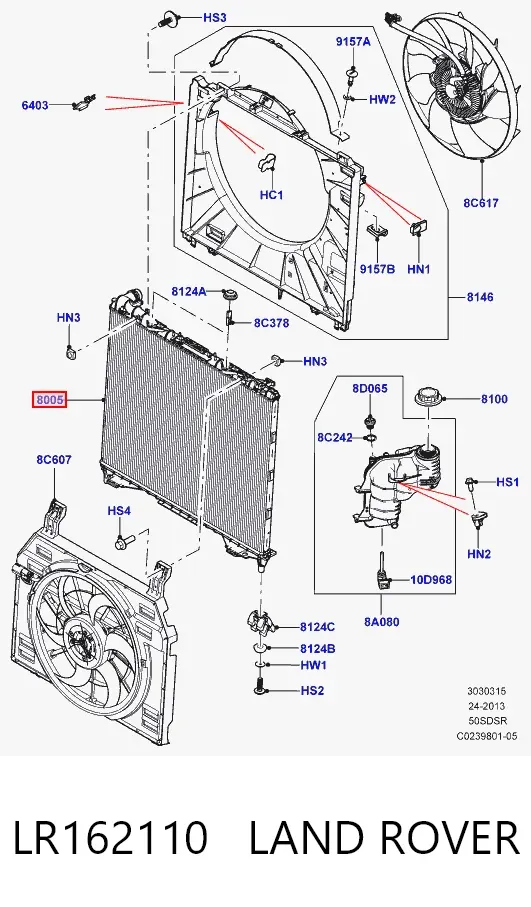 Chłodnica silnika LR162110 Land Rover
