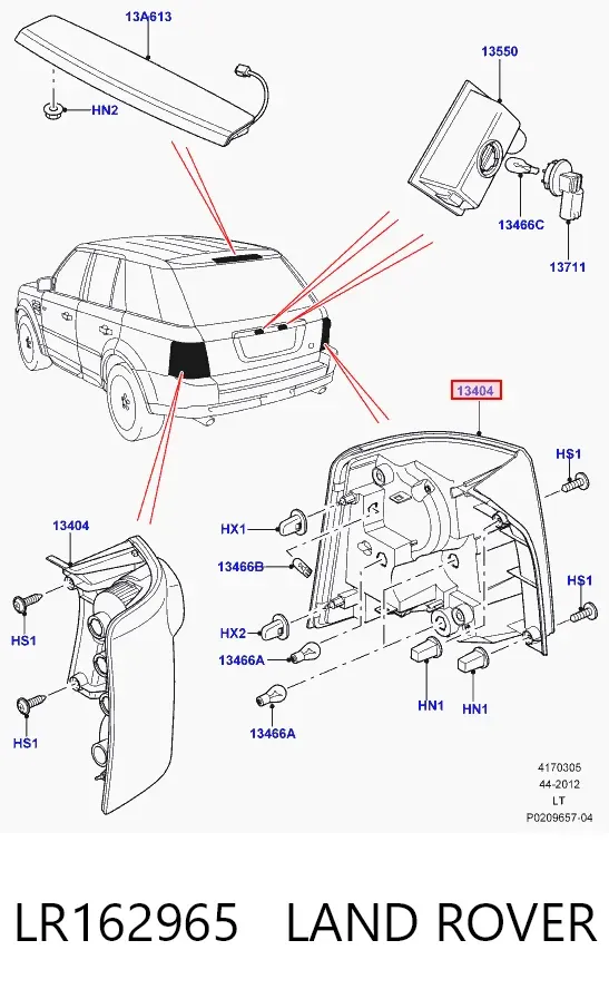 Lampa zespolona tylna prawa LR162965 Land Rover