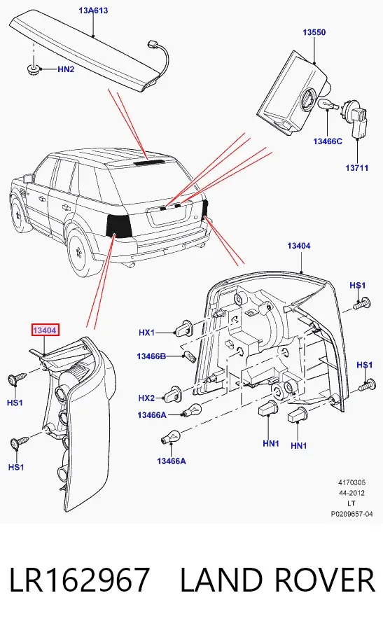 Lampa zespolona tylna lewa LR162967 Land Rover