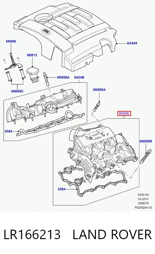 Pokrywa zaworowa lewa LR166213 Land Rover