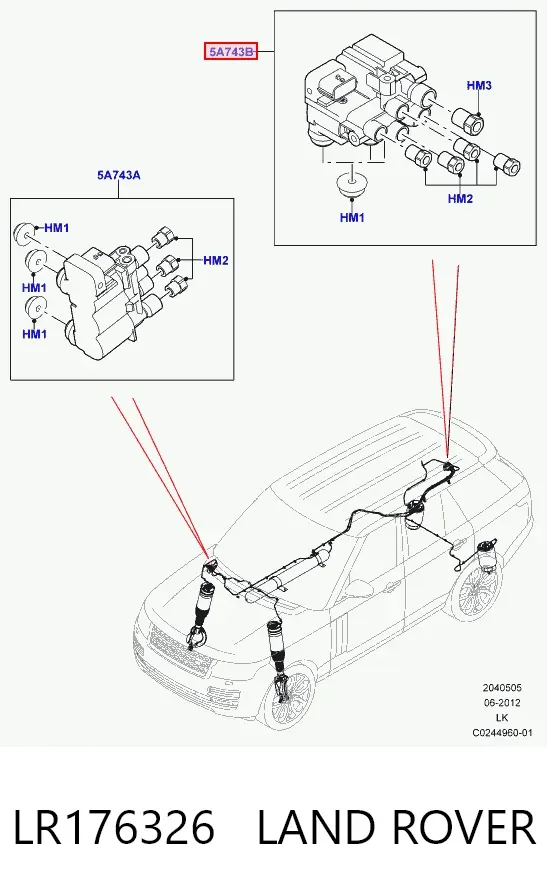 Blok zaworów zawieszenia regulowanego tylny LR176326 Land Rover