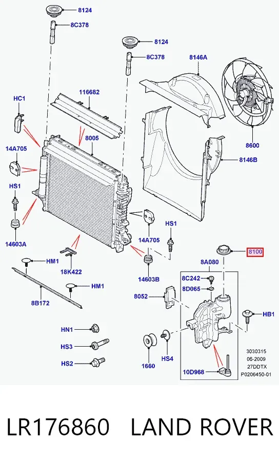 Pokrywa (korek) zbiornika wyrównawczego LR176860 Land Rover