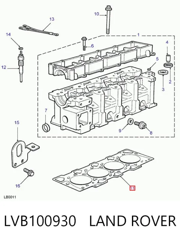 Uszczelka głowicy cylindrów LVB100930 Land Rover