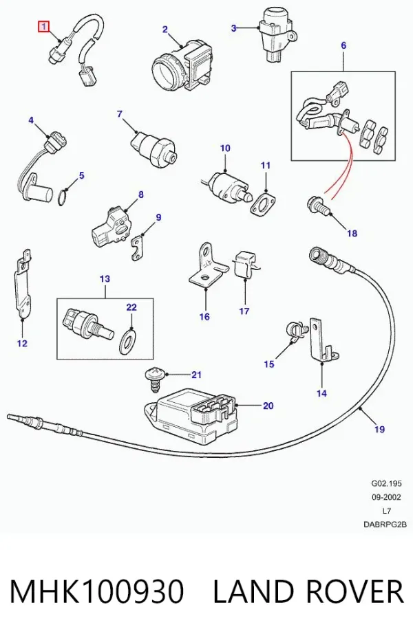 Sonda lambda, czujnik tlenu MHK100930 Land Rover