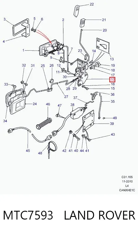 Zamek drzwi przednich prawych Land Rover Discovery II