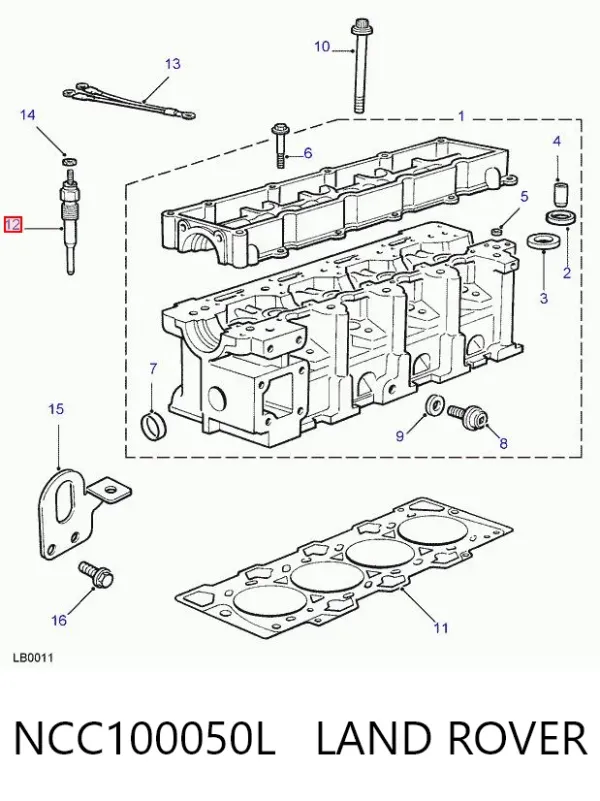Świeca żarowa NCC100050L Land Rover