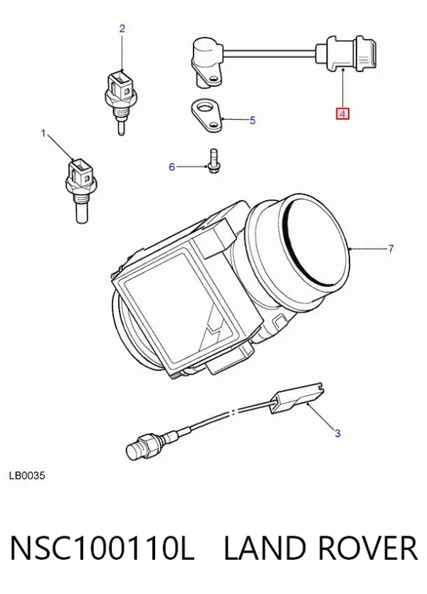 Czujnik położenia wału korbowego NSC100110L Land Rover
