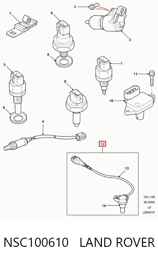 Czujnik położenia wałka rozrządu NSC100610 Land Rover