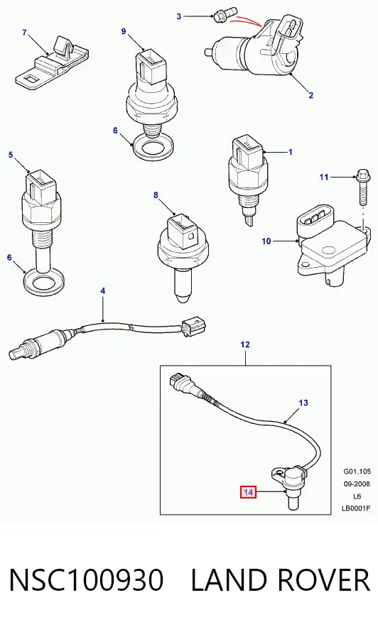Czujnik położenia wałka rozrządu NSC100930 Land Rover