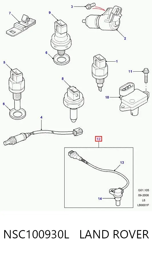 Czujnik położenia wałka rozrządu NSC100930L Land Rover