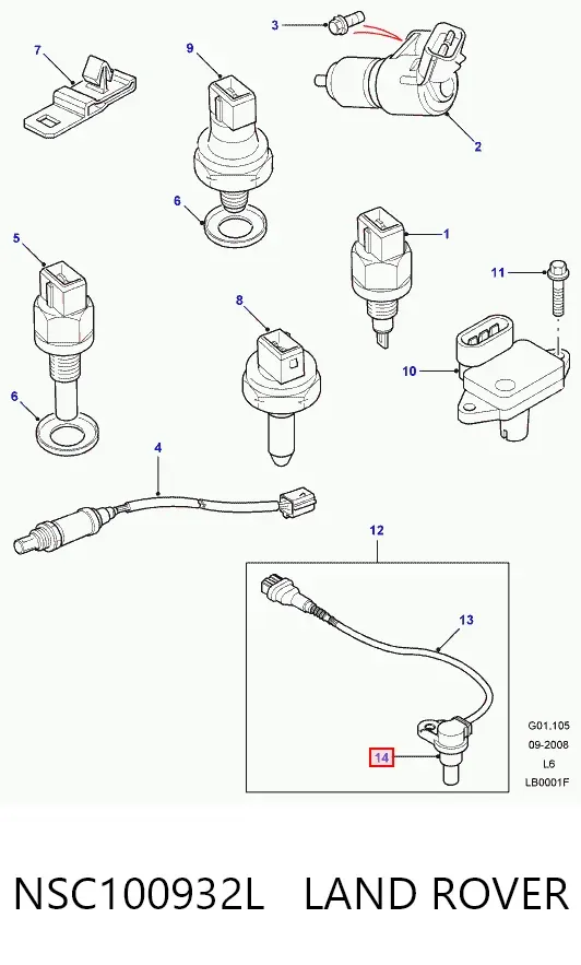 Czujnik położenia wałka rozrządu NSC100932L Land Rover