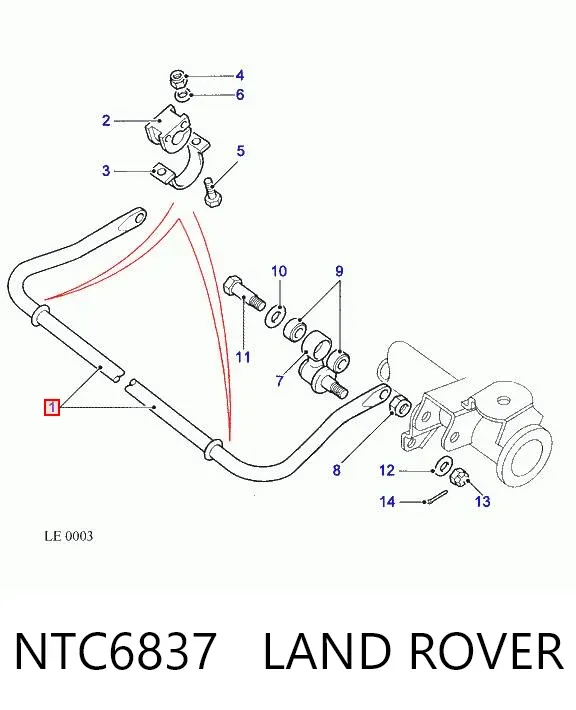 Stabilizator przedni NTC6837 Land Rover