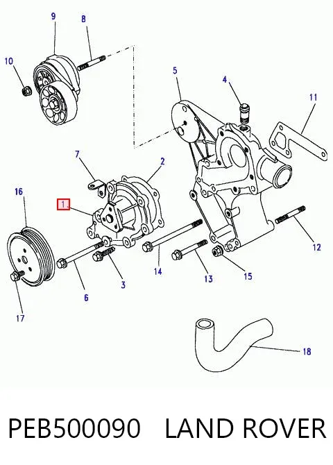 Pompa chłodząca wodna PEB500090 Land Rover