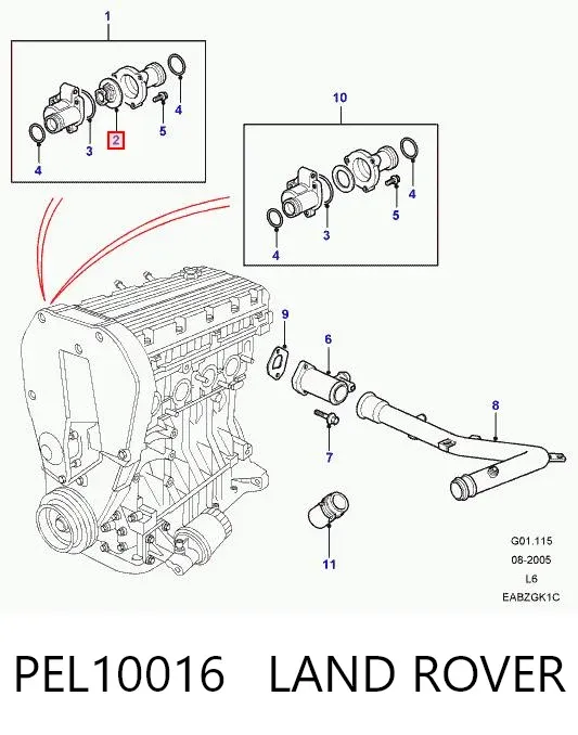 Termostat PEL10016 Land Rover