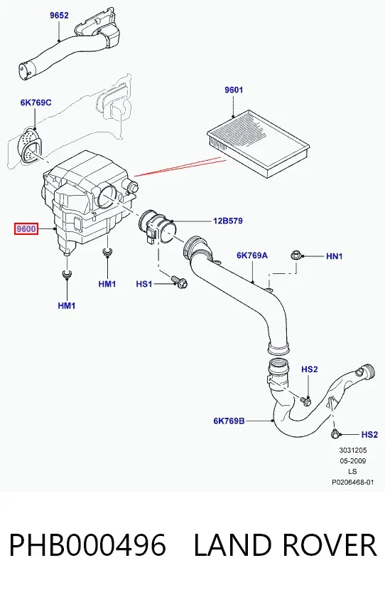 Obudowa filtra powietrza Land Rover Discovery III
