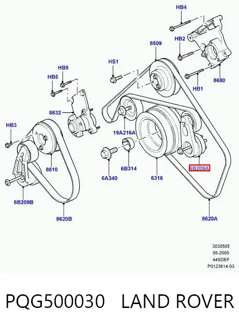 Napinacz paska napędowego PQG500030 Land Rover
