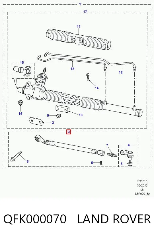 Drążek kierowniczy prawy, kompletny QFK000070 Land Rover