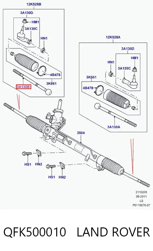 Drążek kierowniczy lewy QFK500010 Land Rover