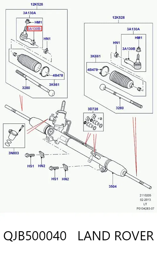 Końcówka drążka poprzecznego QJB500040 Land Rover