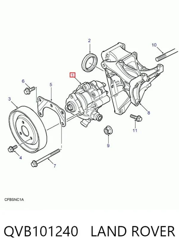 Pompa wspomagania hydraulicznego kierownicy QVB101240 Land Rover