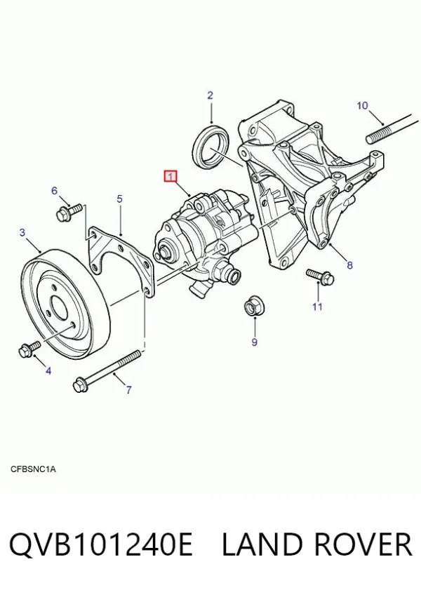 Pompa wspomagania hydraulicznego kierownicy QVB101240E Land Rover