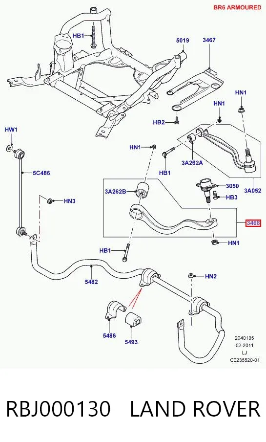 Wahacz zawieszenia przedniego górny lewy RBJ000130 Land Rover