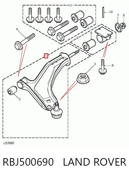 Wahacz zawieszenia przedniego dolny lewy RBJ500690 Land Rover