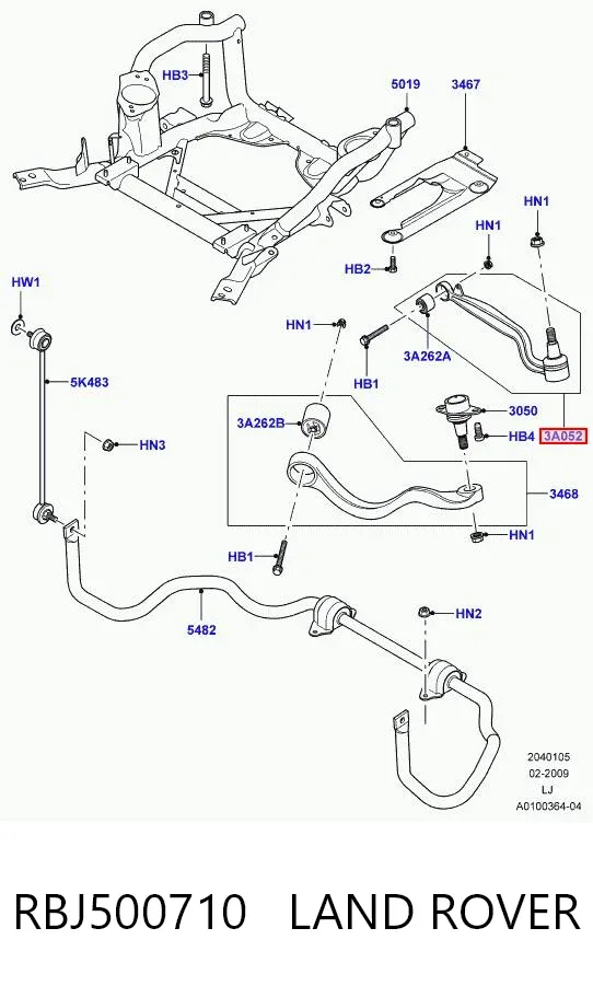 Wahacz zawieszenia przedniego dolny lewy/prawy RBJ500710 Land Rover