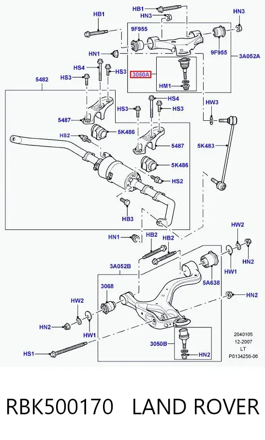 Sworzeń wahacza górny RBK500170 Land Rover