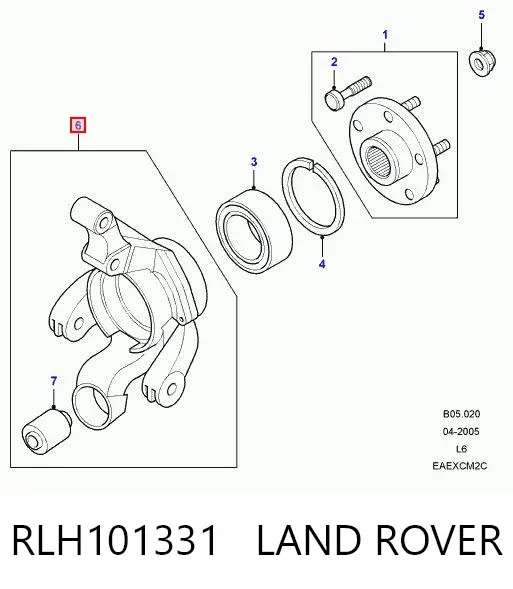 Czop (zwortnica) tylny lewy RLH101331 Land Rover