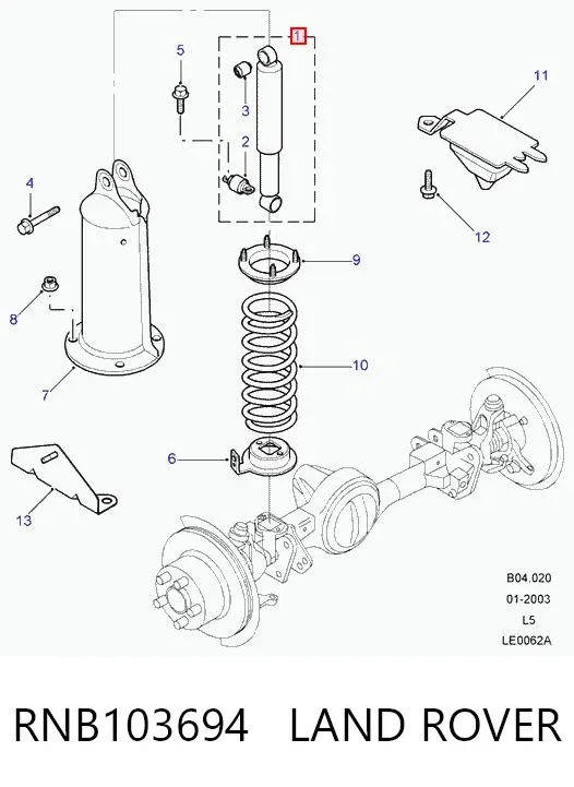 Amortyzator przedni RNB103694 Land Rover