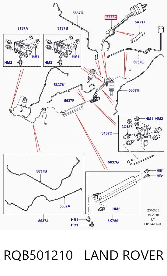 Zbiornik powietrza układu pneumatycznego RQB501210 Land Rover