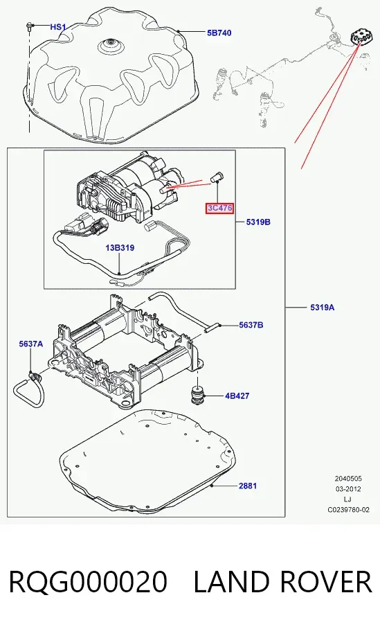 Kompresor zawieszenia pneumatycznego RQG000020 Land Rover