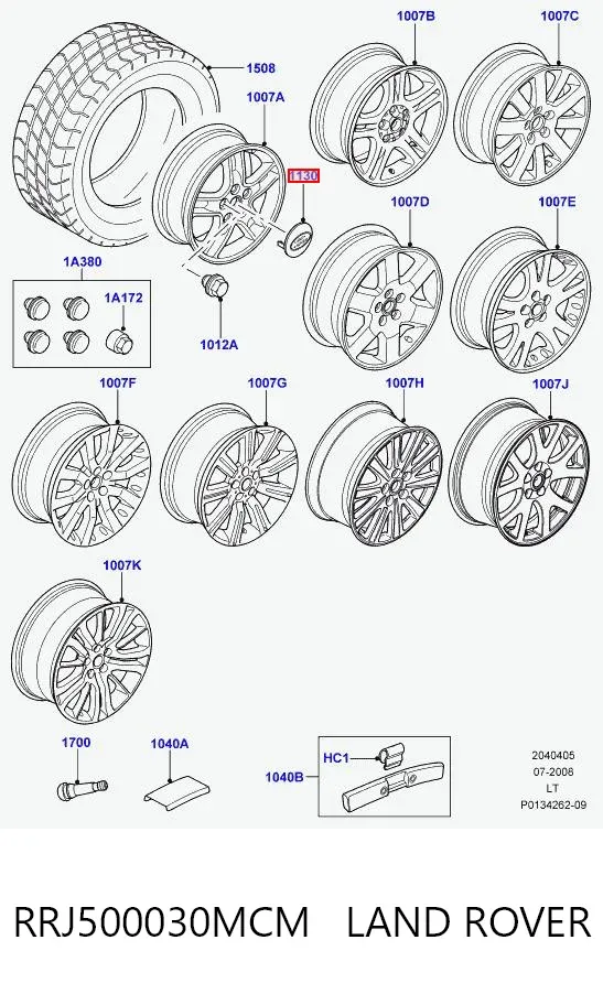 Kołpak do obręczy koła RRJ500030MCM Land Rover