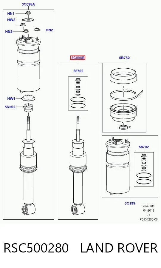 Amortyzator przedni RSC500280 Land Rover