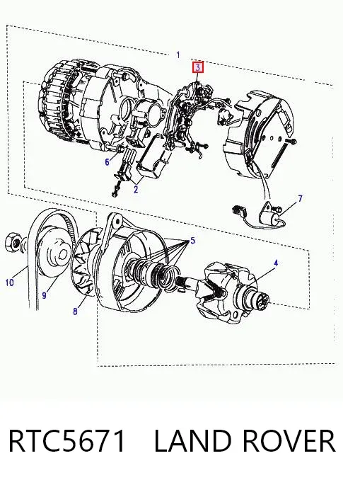 Mostek prostowniczy alternatora = Moster diodowy alternatora RTC5671 Land Rover
