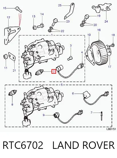 Zawór odcinający paliwo, pompa wtryskowa RTC6702 Land Rover