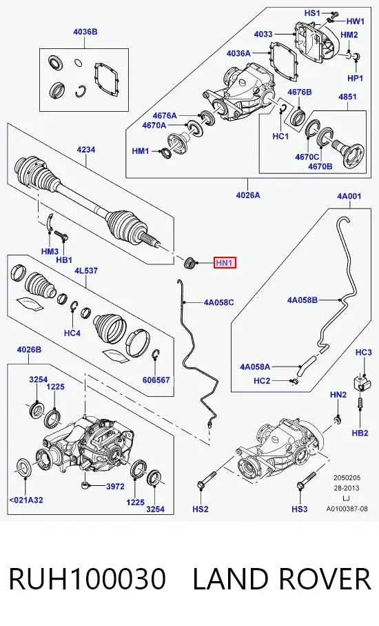 Lożysko piasty tylnej RUH100030 Land Rover