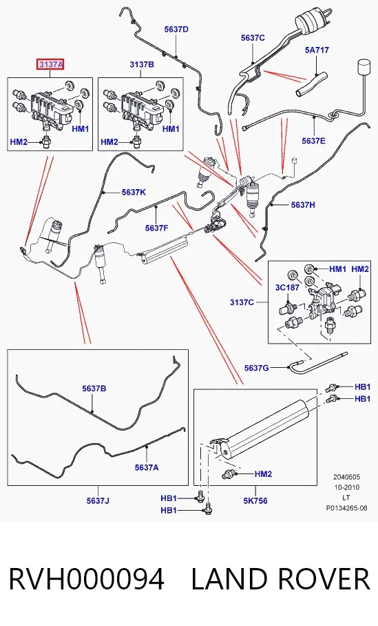Blok zaworów zawieszenia regulowanego przedni RVH000094 Land Rover
