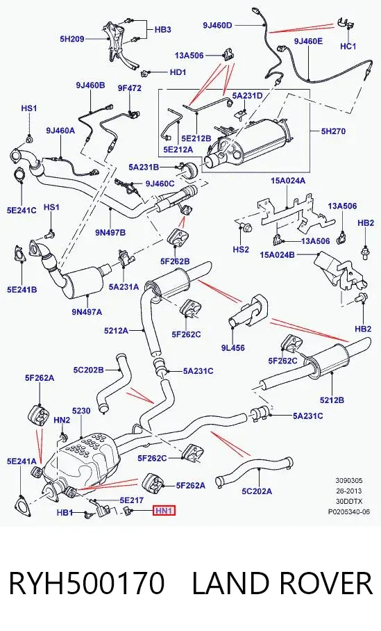 Spinka mocowania zderzaka przedniego RYH500170 Land Rover