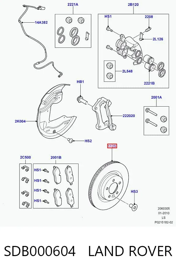 Tarcza hamulcowa przednia SDB000604 Land Rover