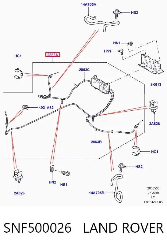 Silniczek elektryczny hamulca ręcznego SNF500026 Land Rover