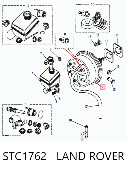 Wzmacniacz próżniowy hamulców STC1762 Land Rover