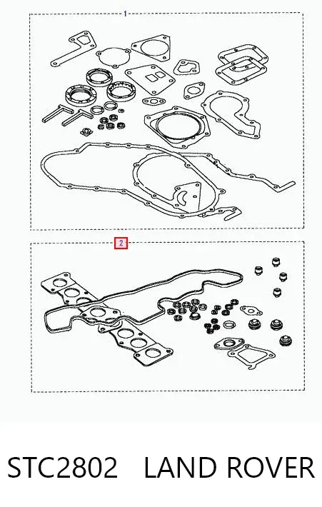 Zestaw uszczelek silnika górny STC2802 Land Rover